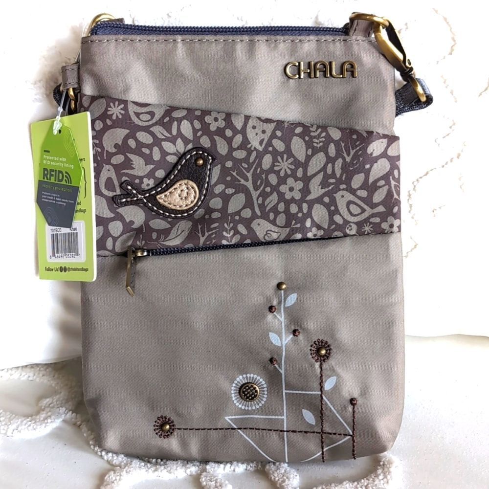 Chala Bird CB Evolution Cell Phone Khaki RFID Travel/ Crossbody